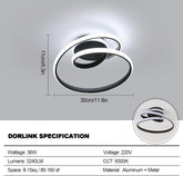 Ceiling light fixture with dimensions and specifications on a gray background